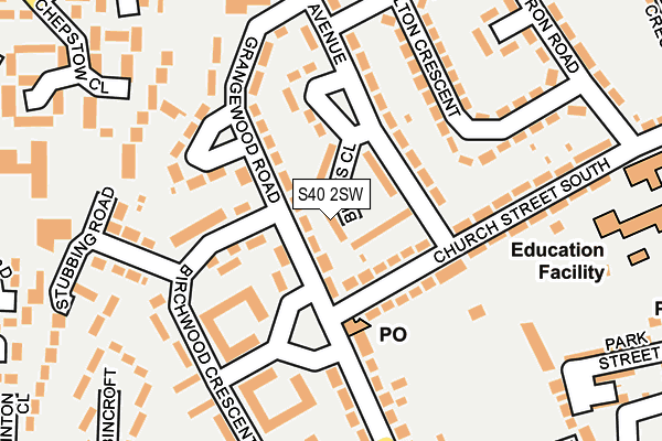 S40 2SW map - OS OpenMap – Local (Ordnance Survey)