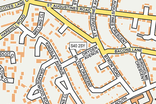 S40 2SY map - OS OpenMap – Local (Ordnance Survey)