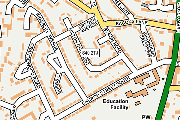 S40 2TJ map - OS OpenMap – Local (Ordnance Survey)