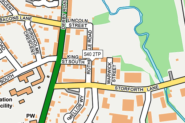 S40 2TP map - OS OpenMap – Local (Ordnance Survey)
