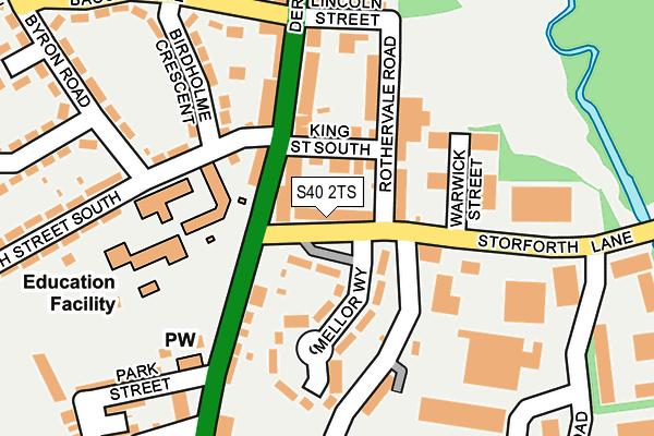 S40 2TS map - OS OpenMap – Local (Ordnance Survey)