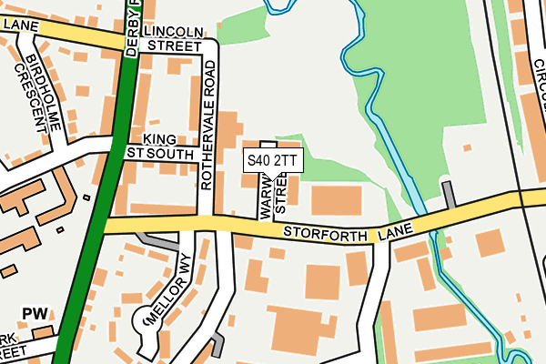 S40 2TT map - OS OpenMap – Local (Ordnance Survey)