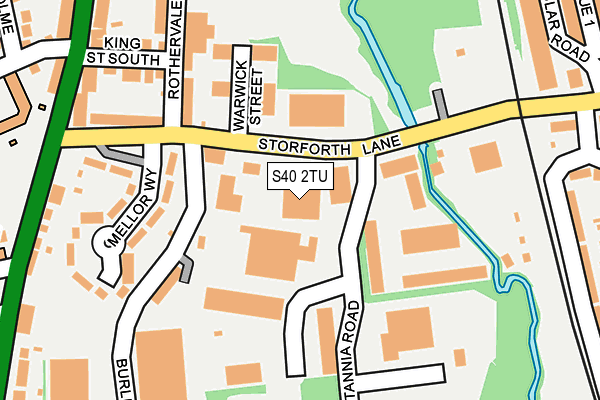 S40 2TU map - OS OpenMap – Local (Ordnance Survey)