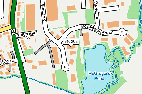 S40 2UB map - OS OpenMap – Local (Ordnance Survey)