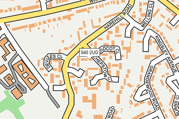 S40 2UG map - OS OpenMap – Local (Ordnance Survey)