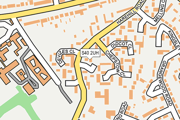 S40 2UH map - OS OpenMap – Local (Ordnance Survey)