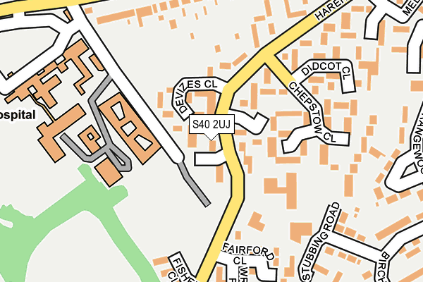 S40 2UJ map - OS OpenMap – Local (Ordnance Survey)
