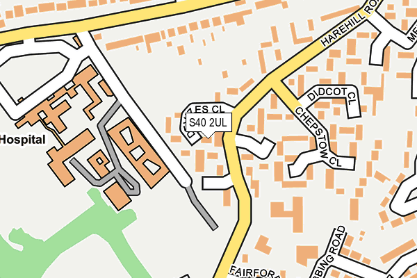 S40 2UL map - OS OpenMap – Local (Ordnance Survey)