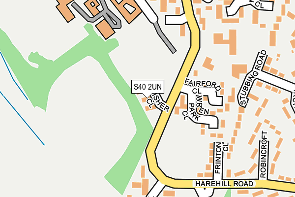 S40 2UN map - OS OpenMap – Local (Ordnance Survey)