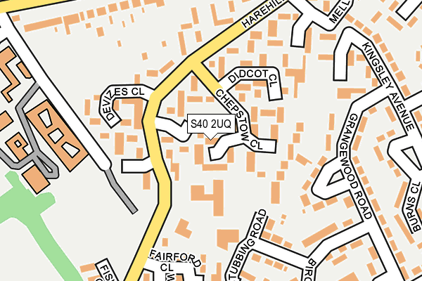 S40 2UQ map - OS OpenMap – Local (Ordnance Survey)