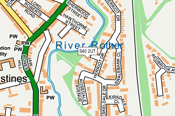 S40 2UT map - OS OpenMap – Local (Ordnance Survey)