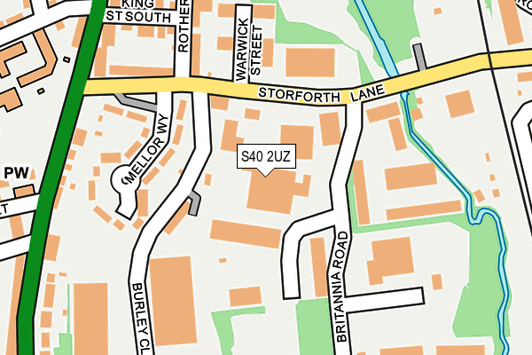 S40 2UZ map - OS OpenMap – Local (Ordnance Survey)