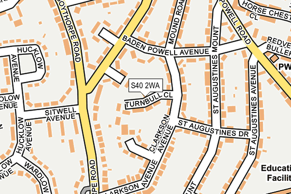 S40 2WA map - OS OpenMap – Local (Ordnance Survey)