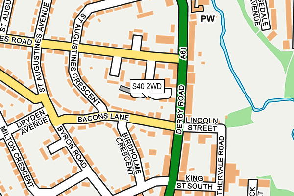 S40 2WD map - OS OpenMap – Local (Ordnance Survey)