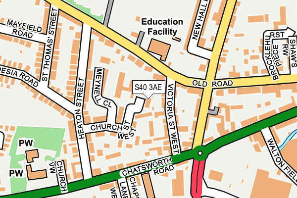 S40 3AE map - OS OpenMap – Local (Ordnance Survey)