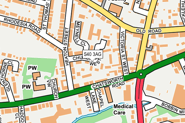 S40 3AG map - OS OpenMap – Local (Ordnance Survey)