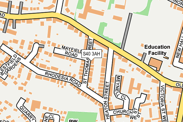 S40 3AH map - OS OpenMap – Local (Ordnance Survey)