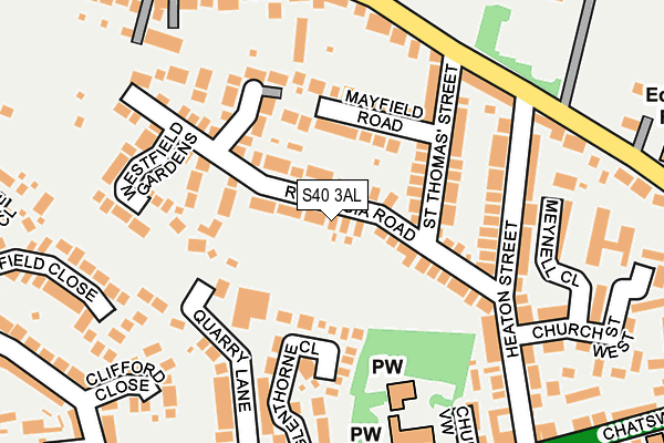 S40 3AL map - OS OpenMap – Local (Ordnance Survey)
