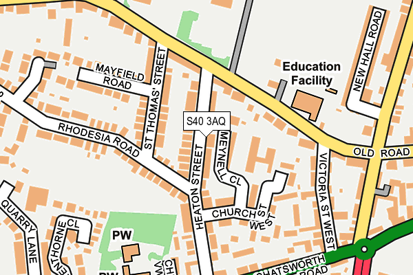S40 3AQ map - OS OpenMap – Local (Ordnance Survey)