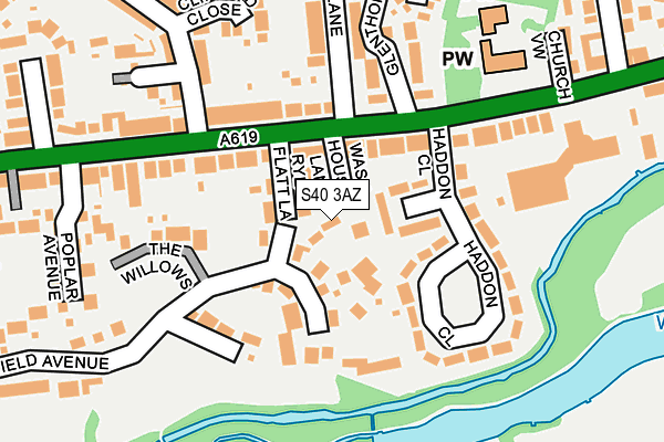 S40 3AZ map - OS OpenMap – Local (Ordnance Survey)