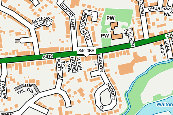 S40 3BA map - OS OpenMap – Local (Ordnance Survey)