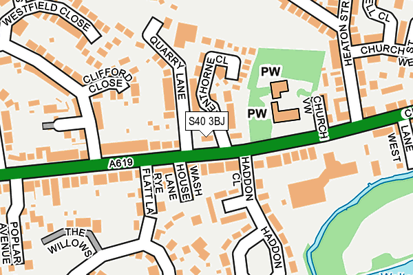 S40 3BJ map - OS OpenMap – Local (Ordnance Survey)
