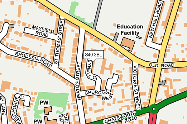 S40 3BL map - OS OpenMap – Local (Ordnance Survey)