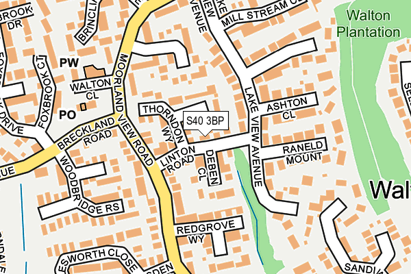 S40 3BP map - OS OpenMap – Local (Ordnance Survey)
