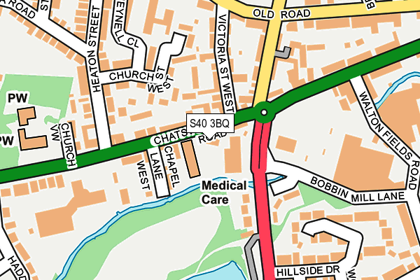 S40 3BQ map - OS OpenMap – Local (Ordnance Survey)