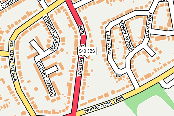 S40 3BS map - OS OpenMap – Local (Ordnance Survey)