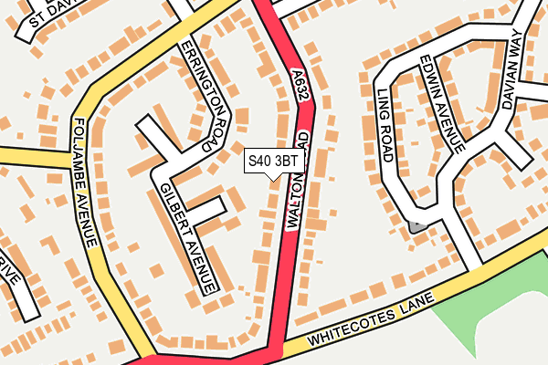 S40 3BT map - OS OpenMap – Local (Ordnance Survey)