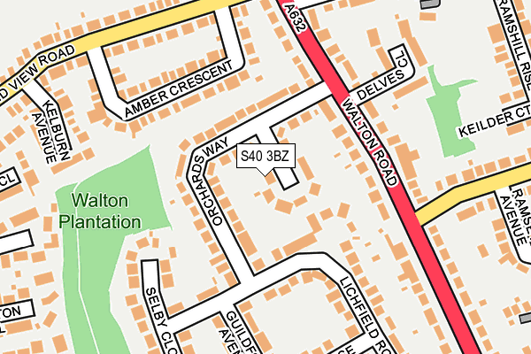 S40 3BZ map - OS OpenMap – Local (Ordnance Survey)