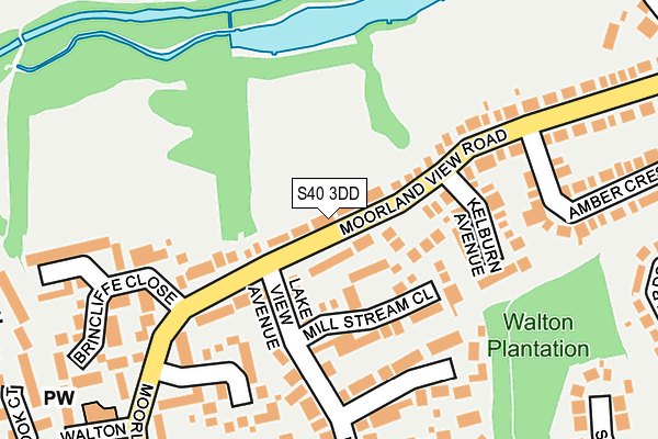 S40 3DD map - OS OpenMap – Local (Ordnance Survey)