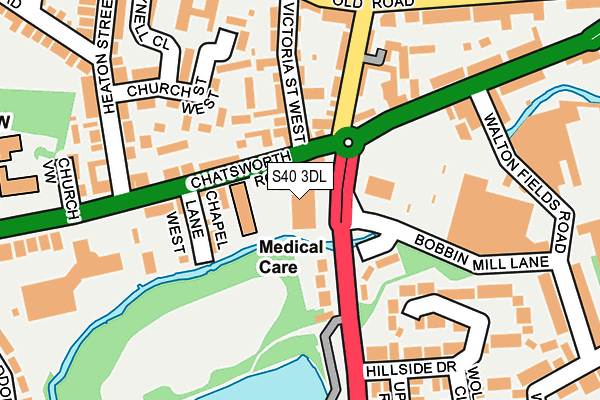 S40 3DL map - OS OpenMap – Local (Ordnance Survey)
