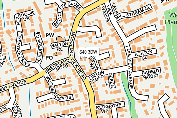 S40 3DW map - OS OpenMap – Local (Ordnance Survey)