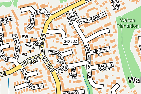 S40 3DZ map - OS OpenMap – Local (Ordnance Survey)
