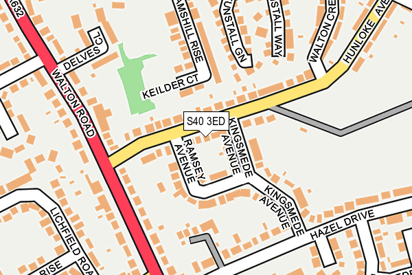 S40 3ED map - OS OpenMap – Local (Ordnance Survey)