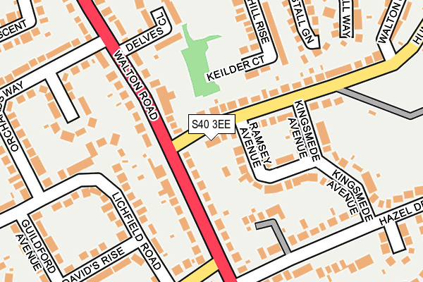 S40 3EE map - OS OpenMap – Local (Ordnance Survey)