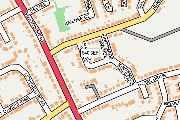 S40 3EF map - OS OpenMap – Local (Ordnance Survey)