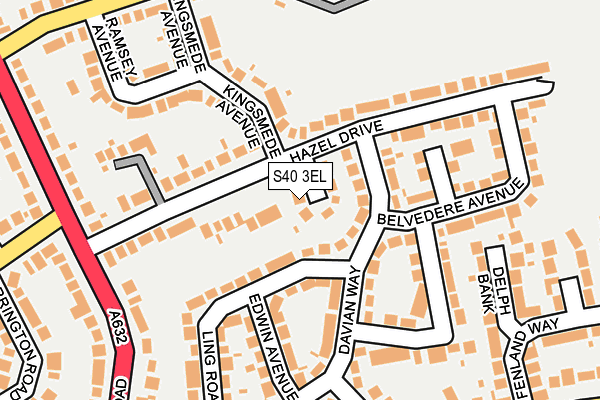 S40 3EL map - OS OpenMap – Local (Ordnance Survey)