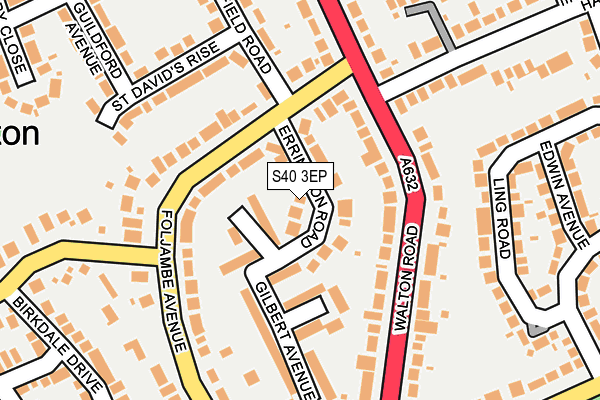S40 3EP map - OS OpenMap – Local (Ordnance Survey)