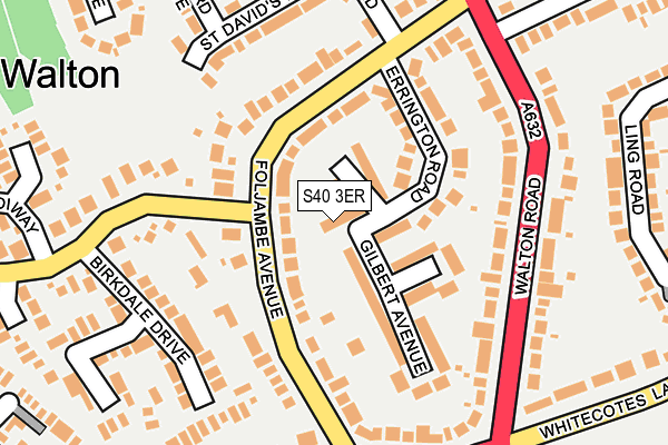 S40 3ER map - OS OpenMap – Local (Ordnance Survey)