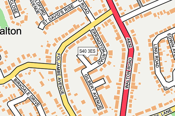 S40 3ES map - OS OpenMap – Local (Ordnance Survey)
