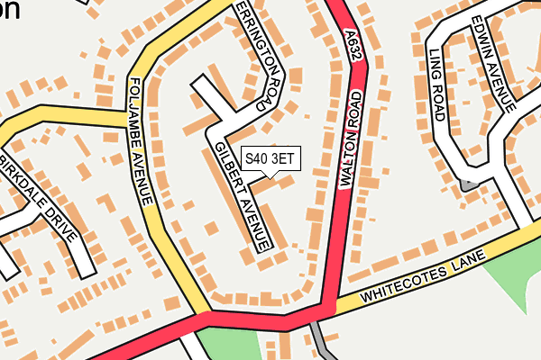 S40 3ET map - OS OpenMap – Local (Ordnance Survey)