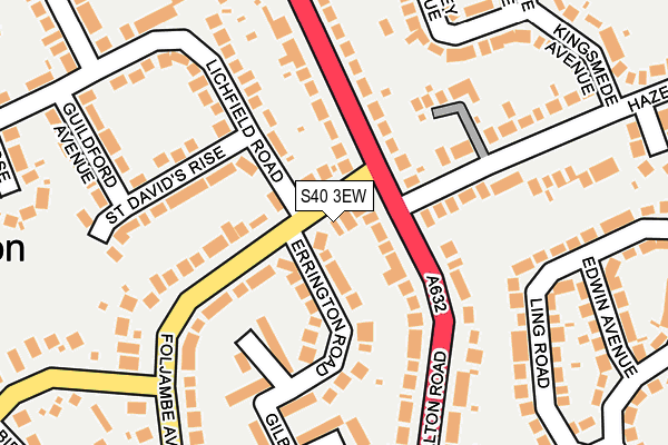 S40 3EW map - OS OpenMap – Local (Ordnance Survey)
