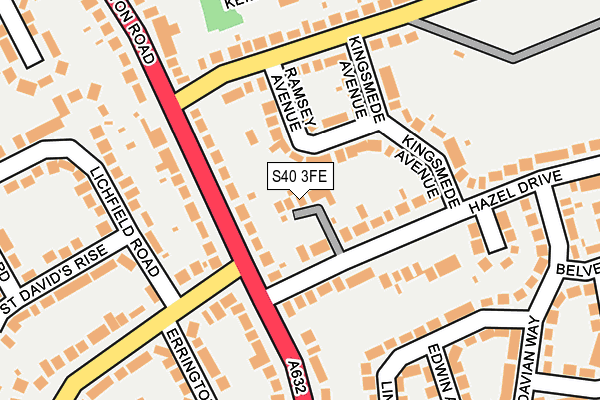 S40 3FE map - OS OpenMap – Local (Ordnance Survey)