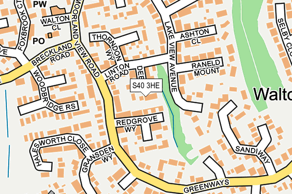 S40 3HE map - OS OpenMap – Local (Ordnance Survey)