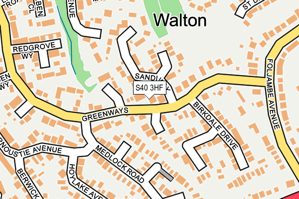 S40 3HF map - OS OpenMap – Local (Ordnance Survey)