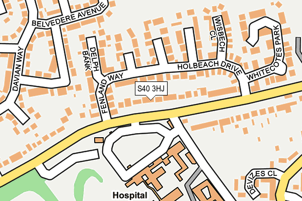 S40 3HJ map - OS OpenMap – Local (Ordnance Survey)