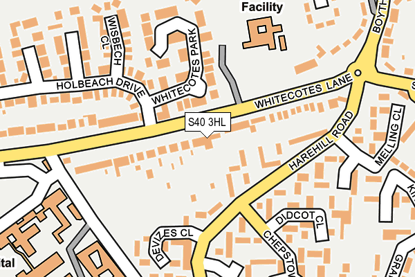S40 3HL map - OS OpenMap – Local (Ordnance Survey)